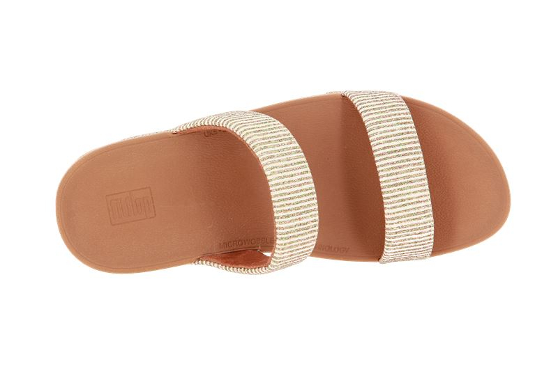 Fitflop Pantolette LOTTIE GLITTER STRIPE SLIDES STONE (41)