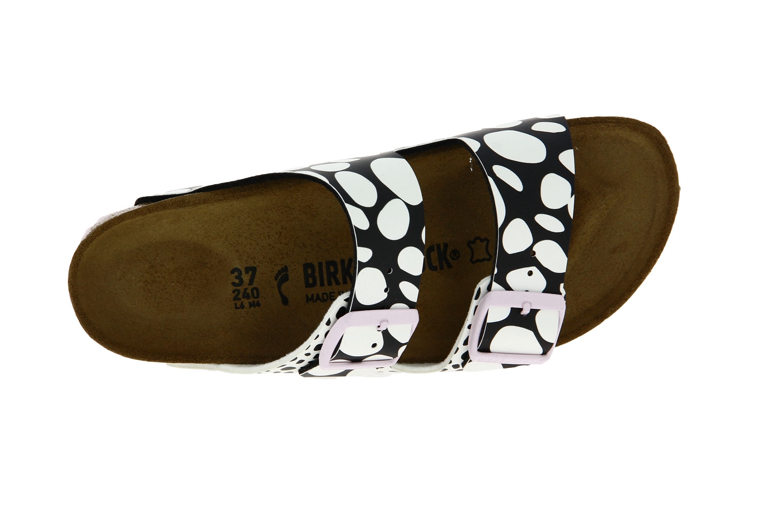 Birkenstock Pantolette SCHMAL ARIZONA TWO-TONE DOTS BLACK/WHITE (42)