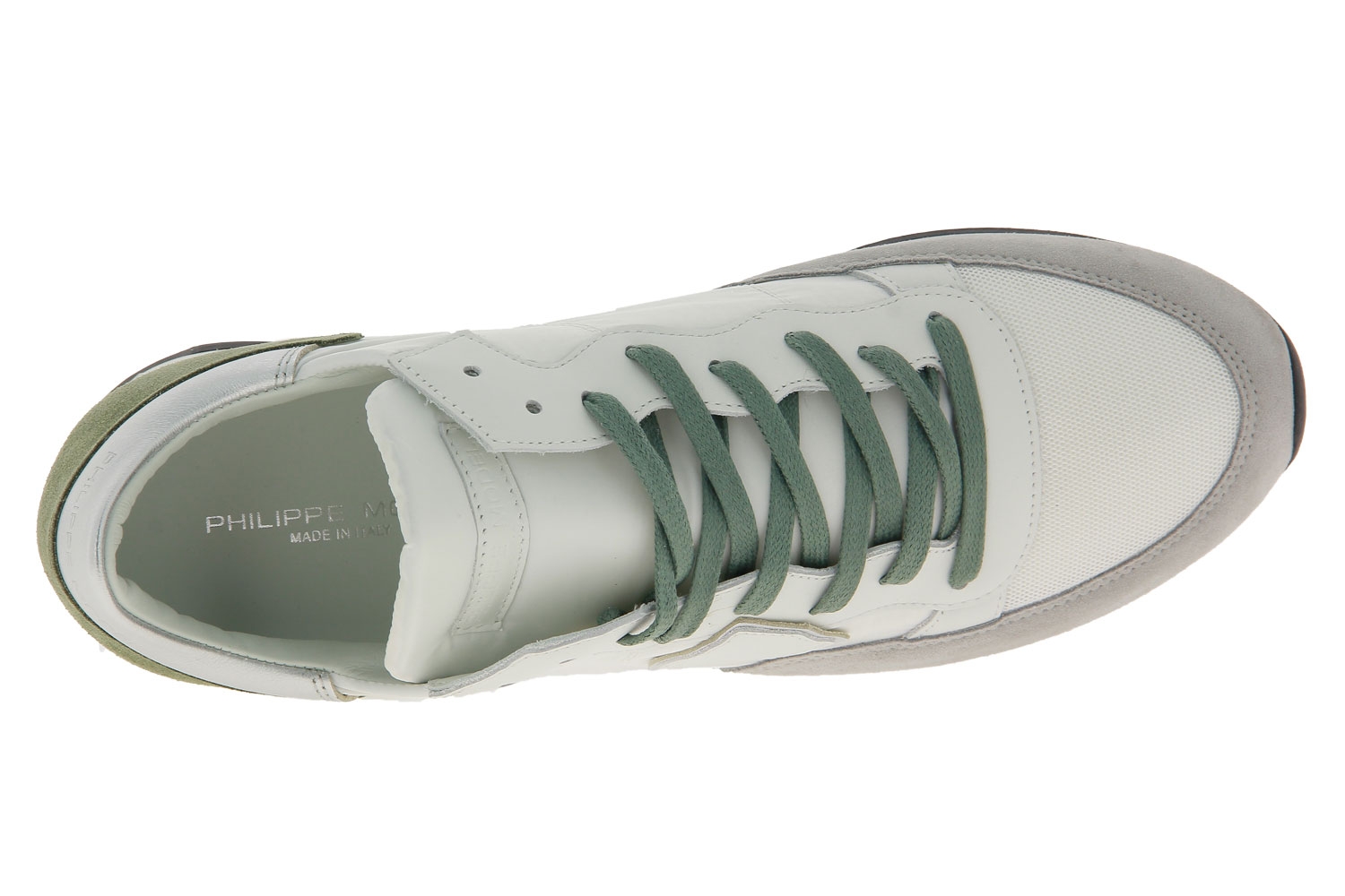 Philippe Model Sneaker TROPEZ MONDIAL METAL BLANC VERT (44)