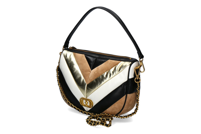 La Carrie Schultertasche AMITOLA STRIPES LOLLO MEDIUM LEATHER MULTI BEIGE