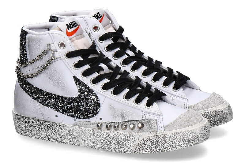 Nike by Ballo da Sola  Sneaker BLAZER MID WHITE HABANERO NERO 