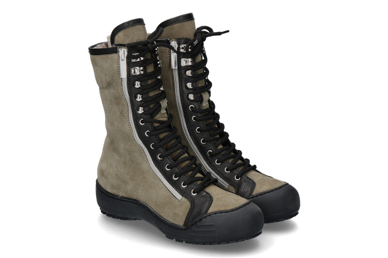 Mania Stiefel gefüttert LEATHER SILK ANTILOPE NERO