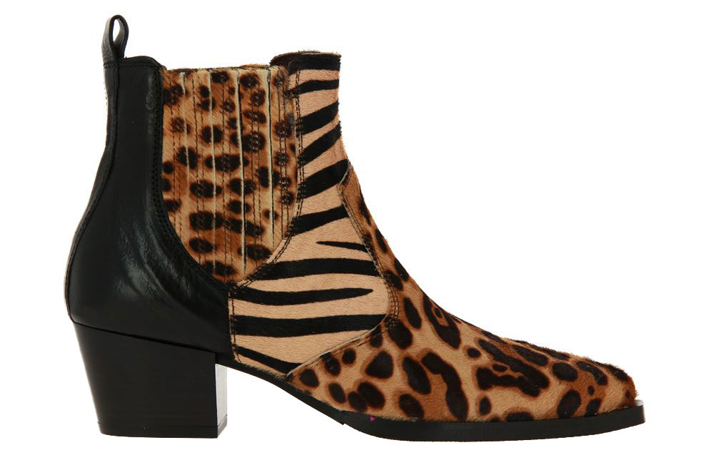 Maripe Stiefelette LEOPARDO ZEBRA MARRONE NATURALE NERO (36½)