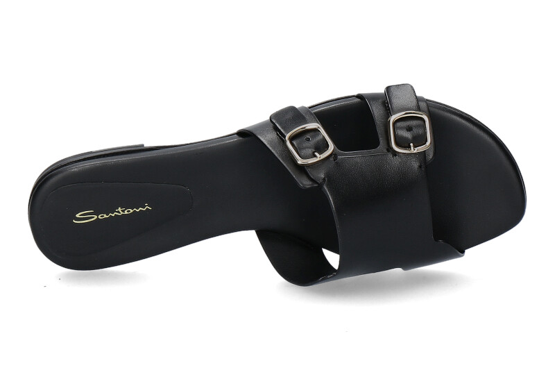 Santoni Pantolette DOUBLE BUCKLE- schwarz