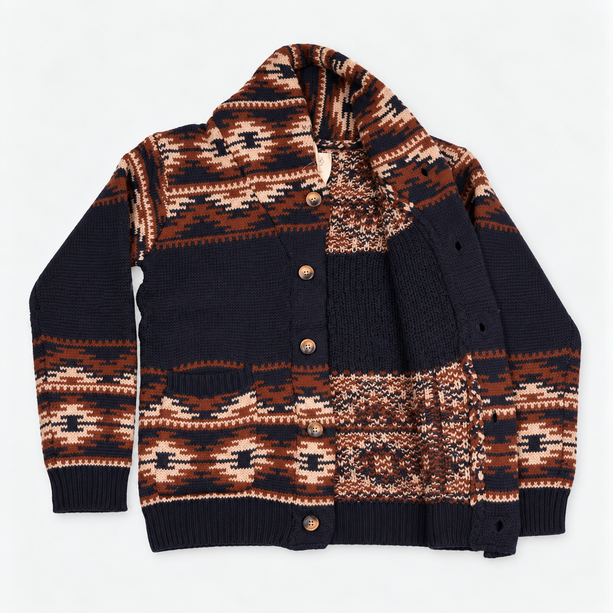Tooco Unisex-Cardigan EVR RANCHO- navy/ braun