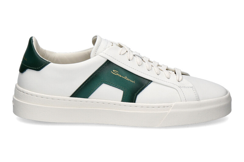 Santoni Sneaker MAN LEATHER WHITE GREEN