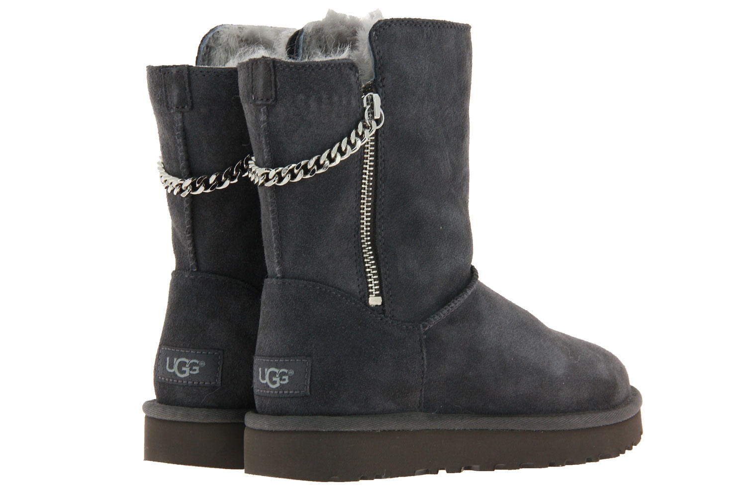 UGG Australia Boots CLASSIC SHORT SPARKLE ZIP CHARCOAL (39)