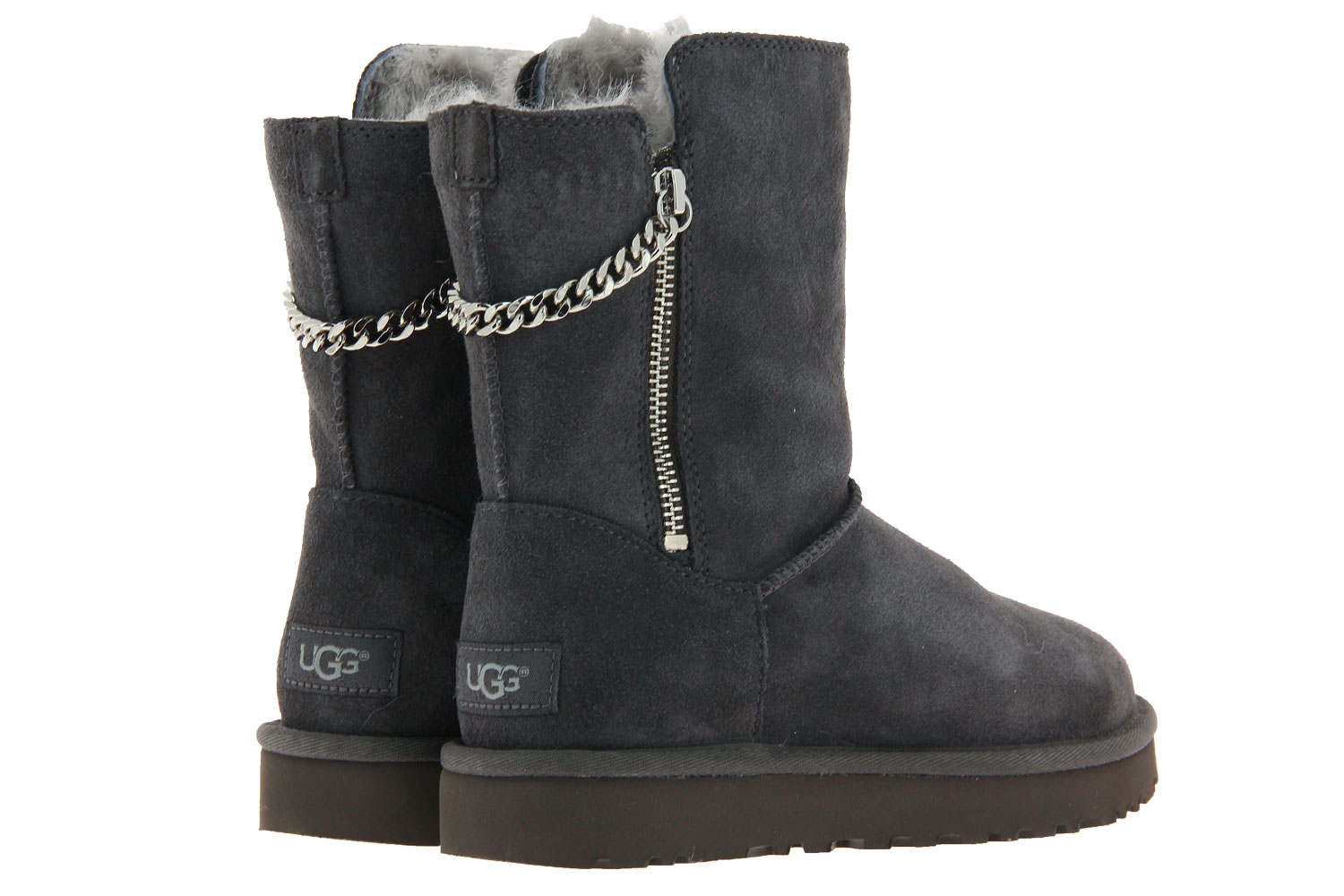 UGG Australia Boots CLASSIC SHORT SPARKLE ZIP CHARCOAL (42)