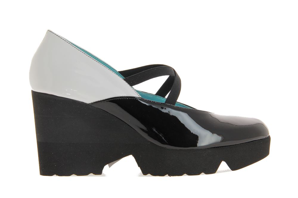 Thierry Rabotin Keilslipper TECNO SHINE BLACK WHITE (38)