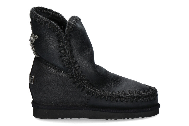 MOU Boots WEDGE BACK STAR PATCH CRACKED BLACK GREY (41)