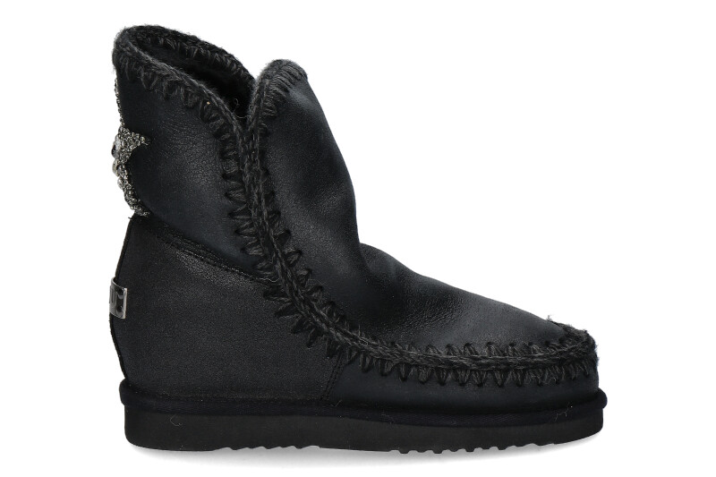 MOU Boots WEDGE BACK STAR PATCH CRACKED BLACK GREY (40)