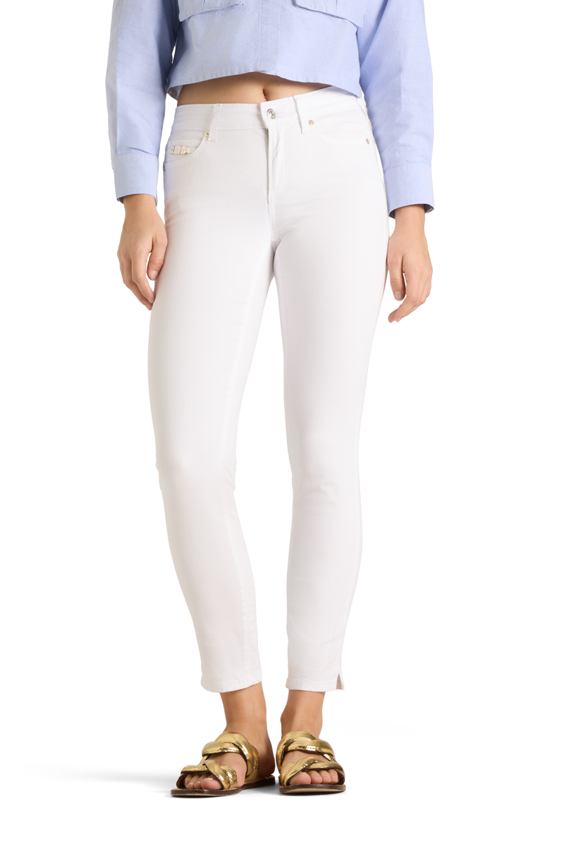 Cambio Slim-Fit Jeans PIPER SHORT CROPPED- weiß