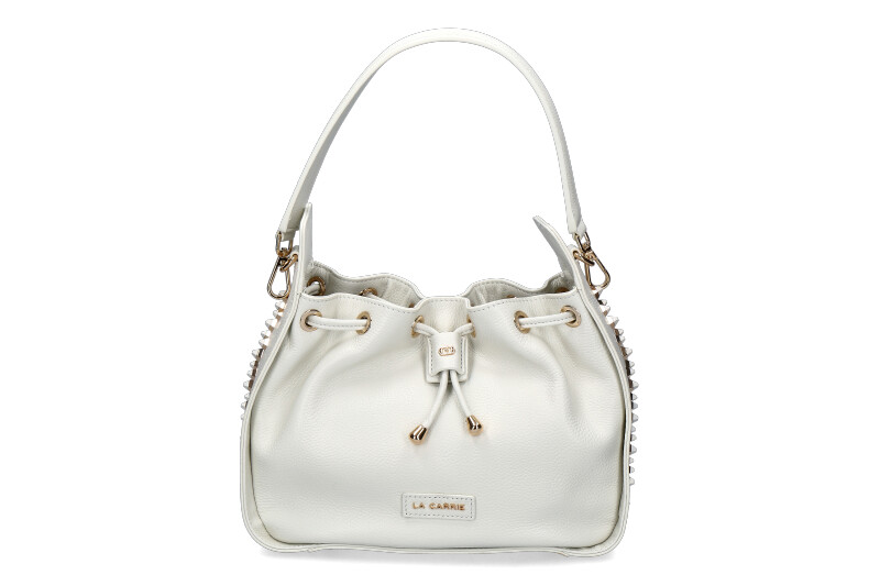 La Carrie Beuteltasche TUMBLED LEATHER WHITE