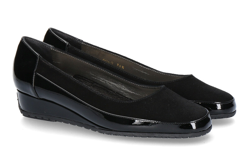 Bagnoli Slipper VERNICE NERO CAMOSCIO NERO (37½)