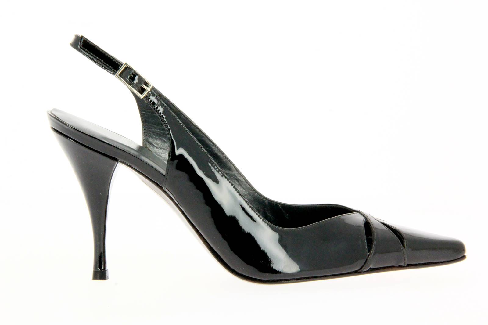 Stuart Weitzman Sandale REVEALING BLACK SOFT PATENT (36½)
