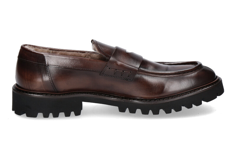 Corvari Loafer gefüttert DIVER MARRONE- dunkelbraun