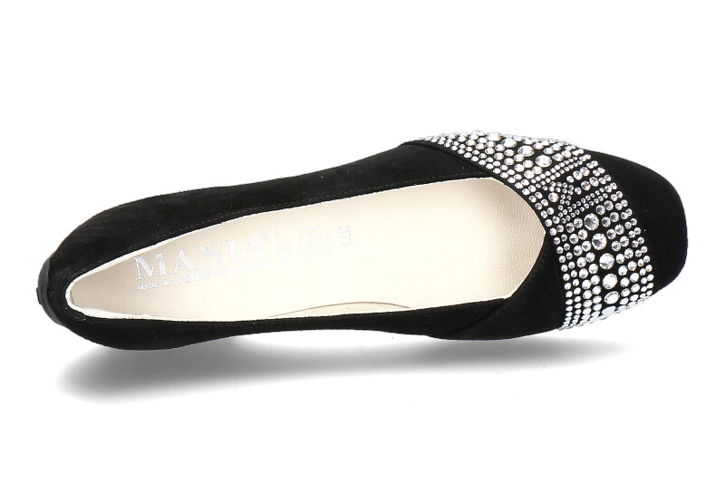 Mania Ballerina CAMOSCIO NERO SILVER STRASS (37 )