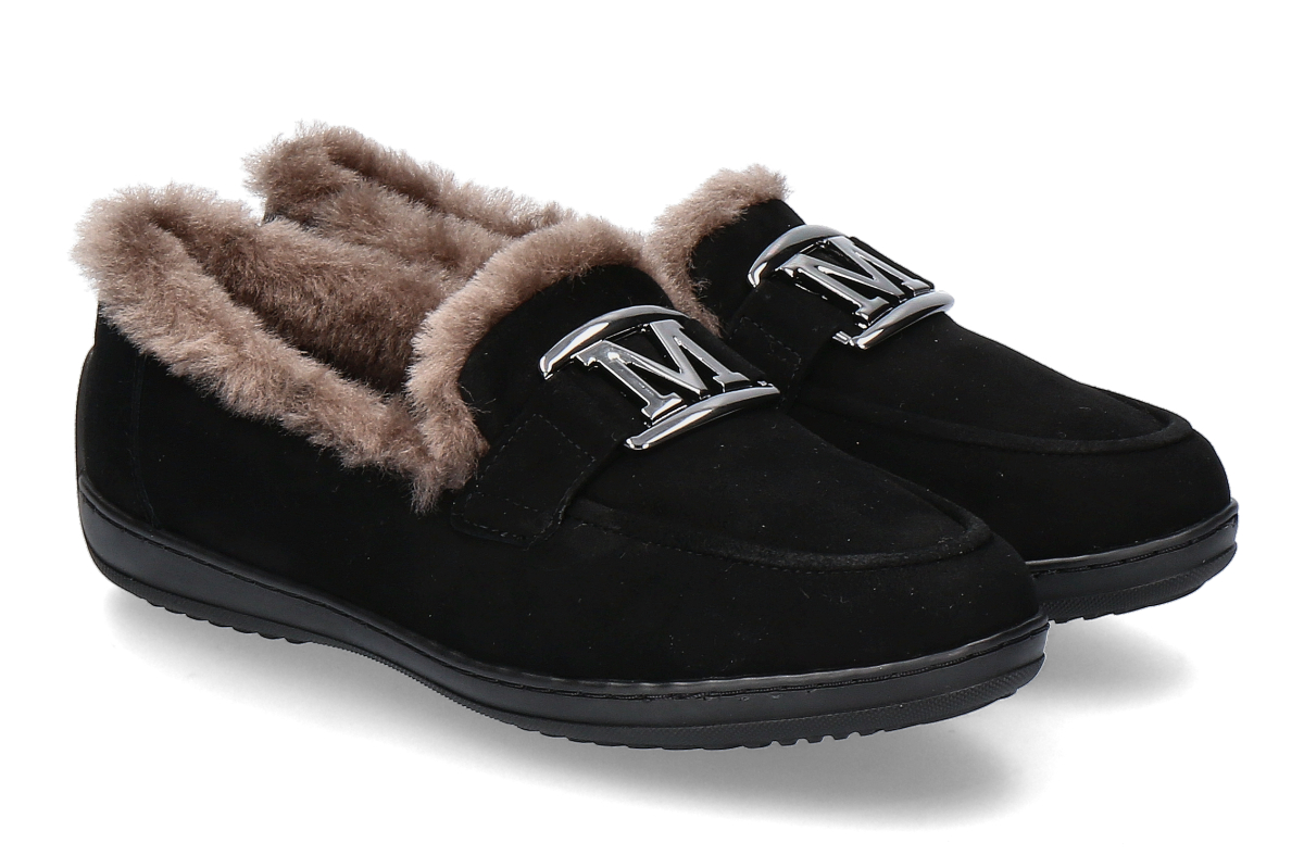 Mania Loafer gefüttert 1409 CAMOSCIO- schwarz/ nero