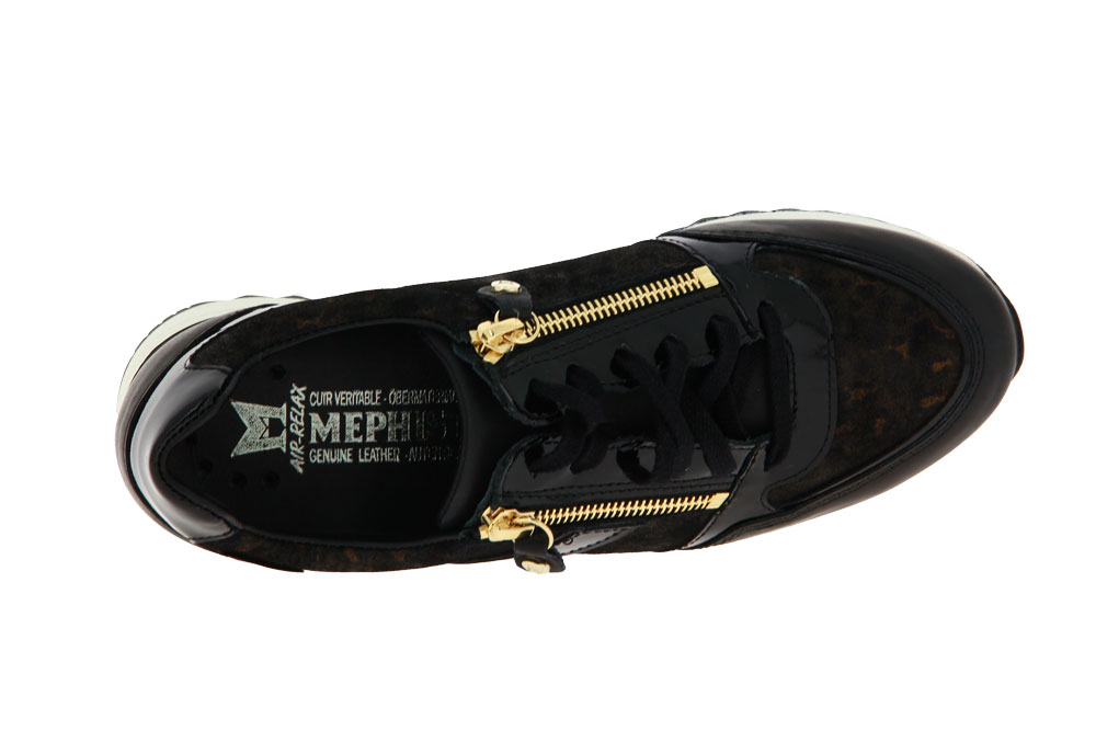 Mephisto Sneaker TOSCANA BLACK SILK PANTER VERNISCALF (38)