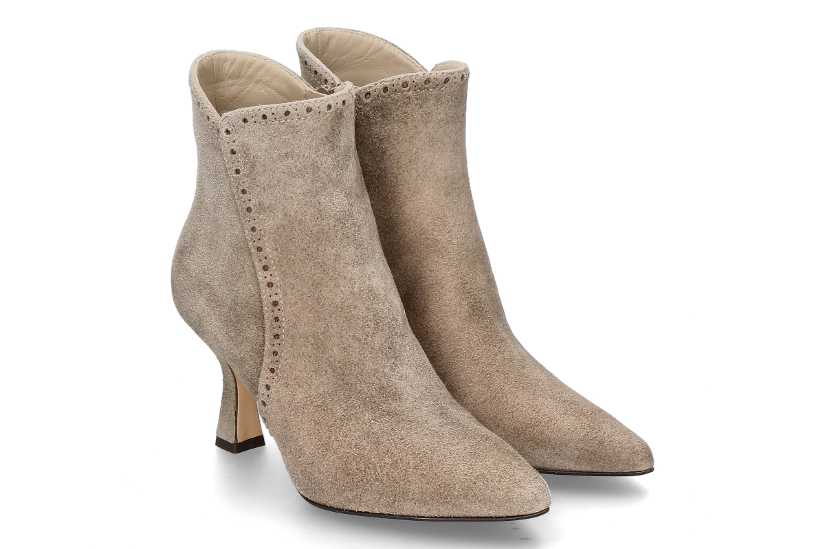 dirndl + bua Stiefelette ANTIKBOCK VELOURS- taupe/ beige