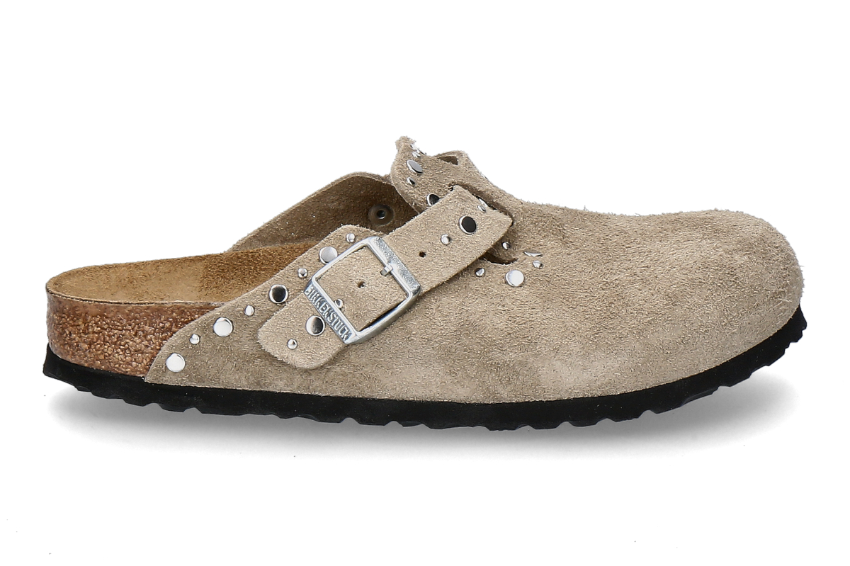 Birkenstock Damen- Clogs BOSTON RIVET BORDER- taupe