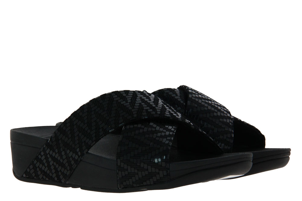 Fitflop Pantolette LULU CHEVRON SUEDE BLACK (36)