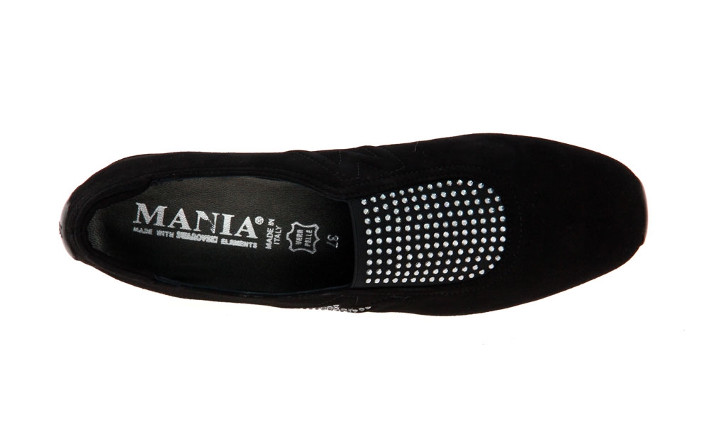 Mania Slipper CAMOSCIO NERO SWAROVSKI (38½)