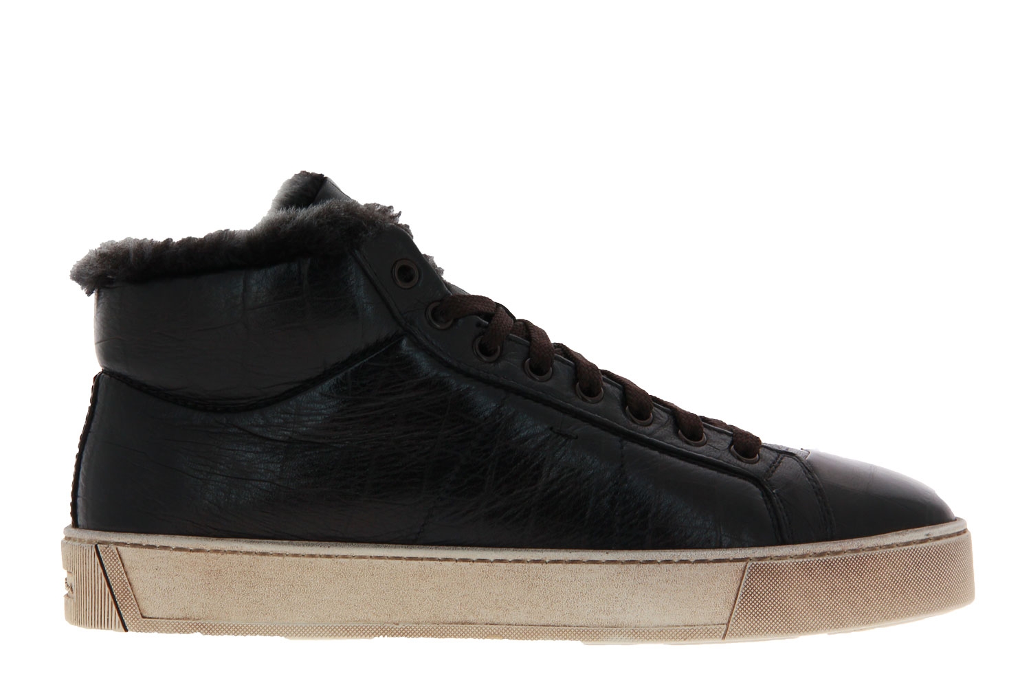 Santoni Sneaker gefüttert LEATHER DARKBROWN (44)