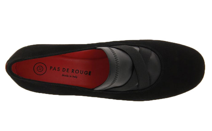 Pas de rouge Slipper GIPSY CAMOSCIO NERO NAPPA STREC (37 )