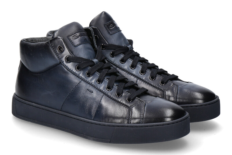 Santoni High Top Sneaker CALF BLU (42)