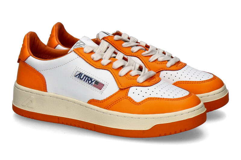 Autry Damen-Sneaker MEDALIST LEATHER WB06- white/orange
