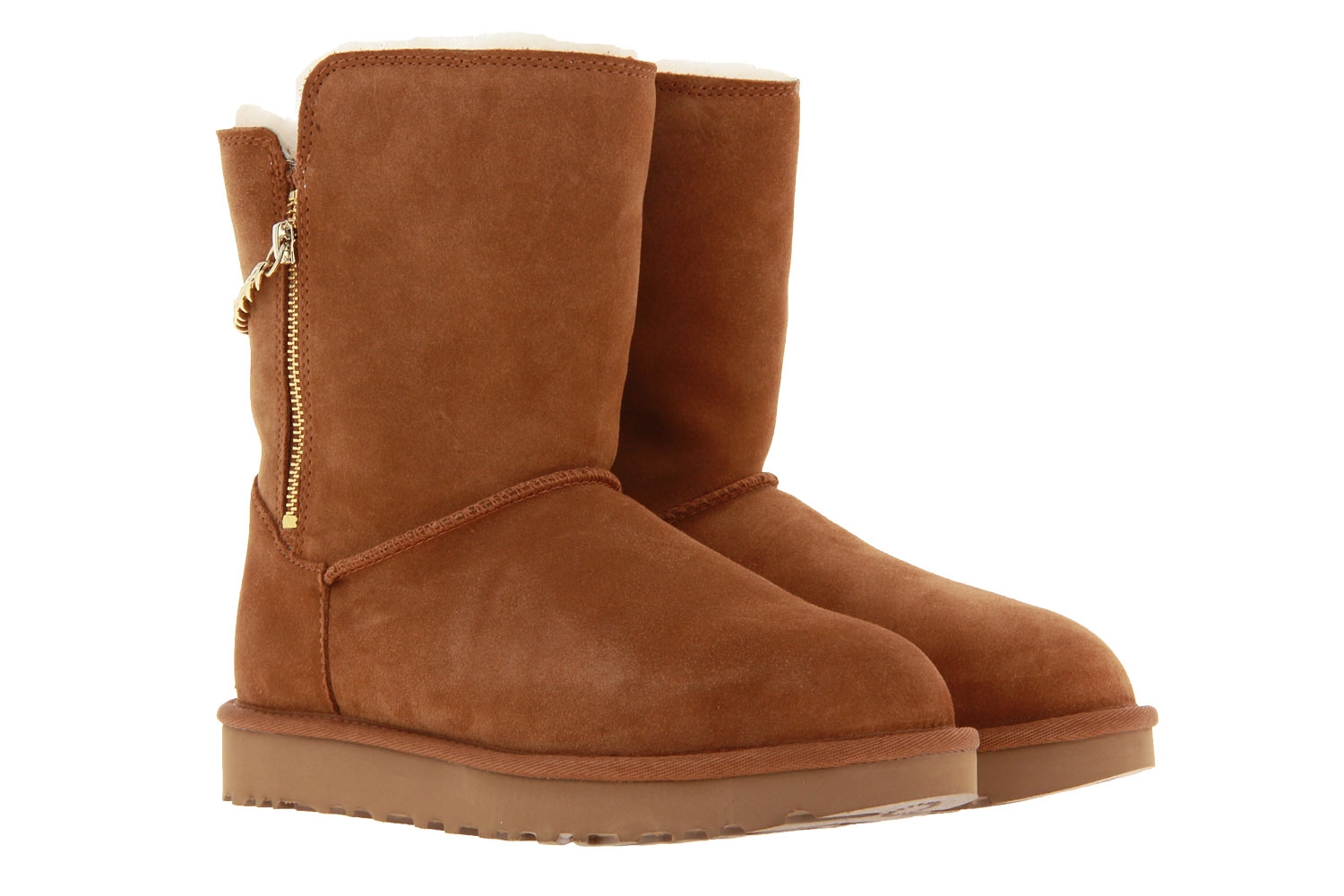 UGG Australia Boots CLASSIC SHORT SPARKLE ZIP CHESTNUT  (37 )