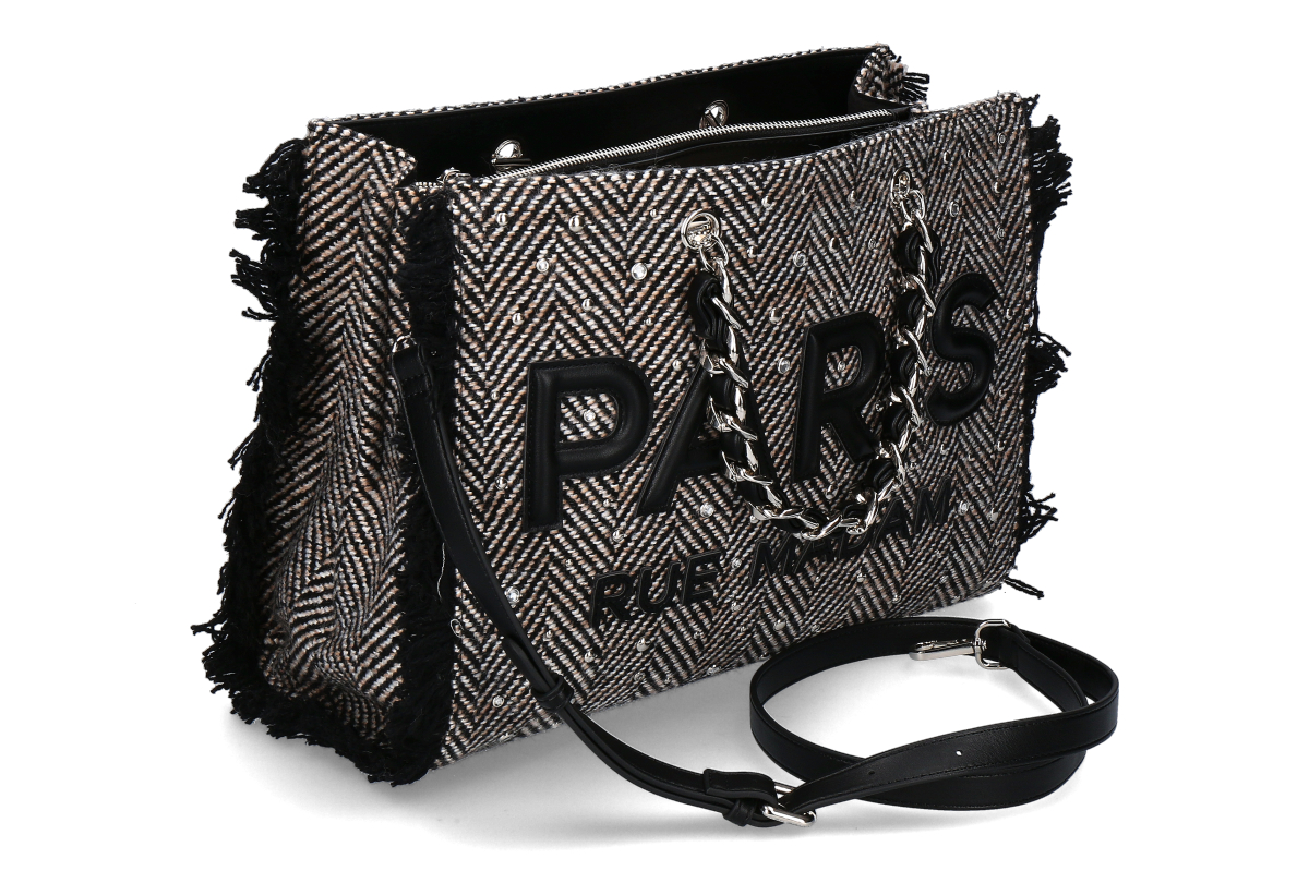 Rue Madam Tasche- HARRIS TOTE- tweed black/schwarz