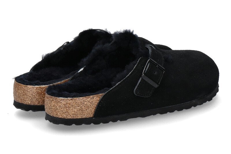 Birkenstock Clogs gefüttert BOSTON NORMAL FUR BLACK (44)