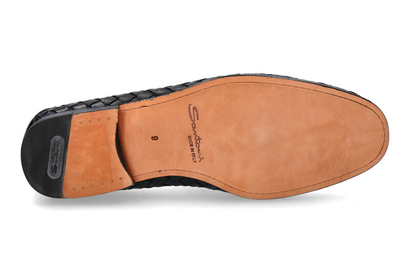 Santoni Slipper LEATHER BLACK (43)