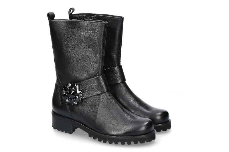 Hassia Stiefelette AMSTERDAM H-WEITE FOULARDCALF BLACK (38½) Hassia Stiefelette AMSTERDAM H-WEITE FOULARDCALF BLACK (38½)