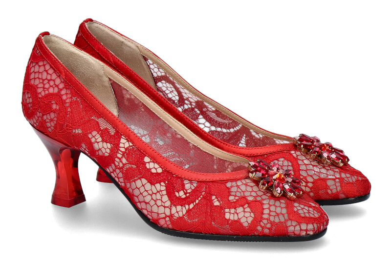 Fernando Pensato Pumps LARA PIZZO ROSSO RASO (38)