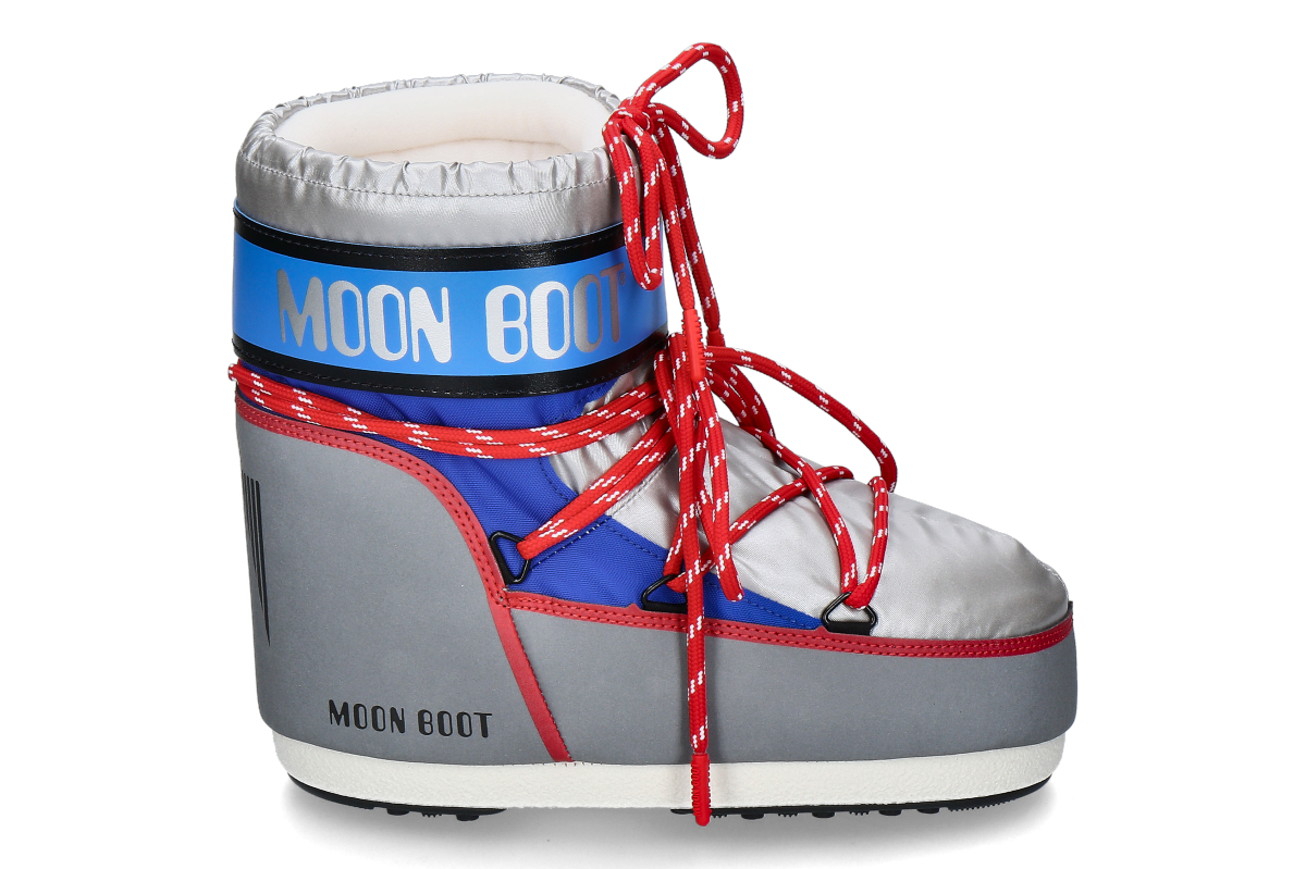 Moon Boot Damen Bootie ICON LOW SPACE RACING- mehrfarbig silber/ blau /rot