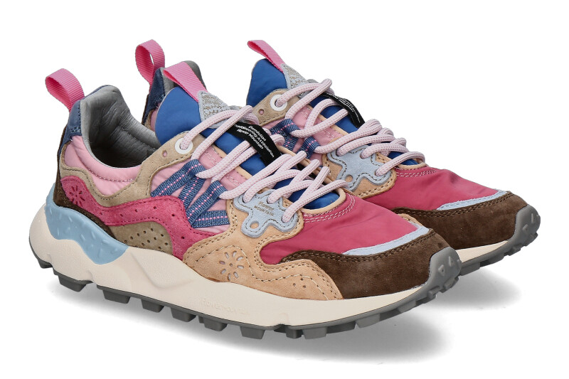 Flower Mountain Damen-Sneaker  YAMANO SUEDE NYLON- pink/multi