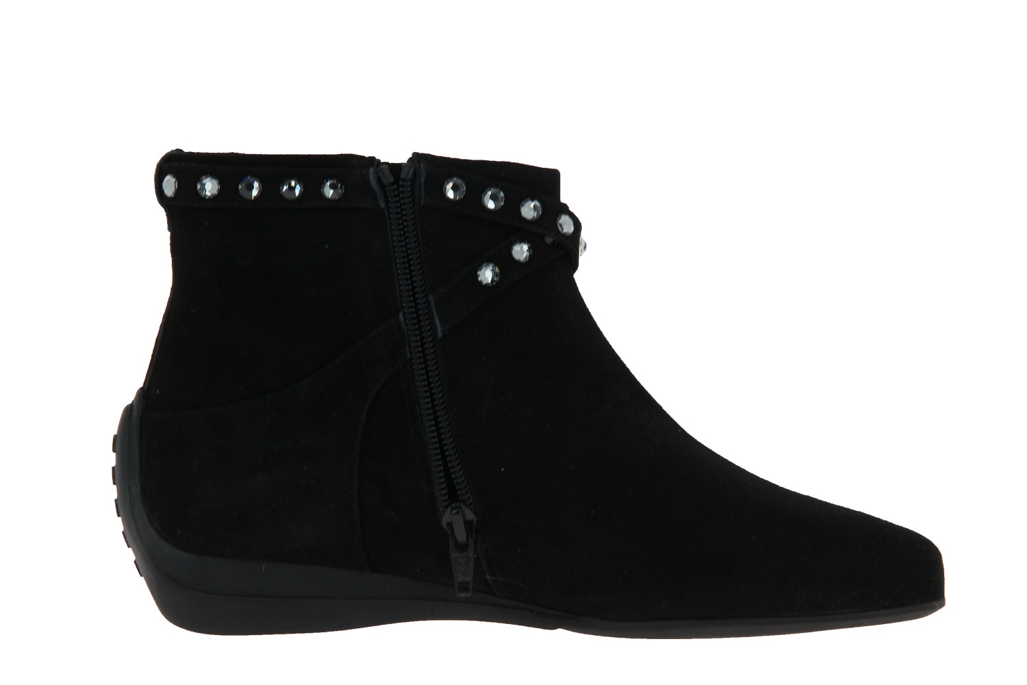 Mania Stiefelette gefüttert CAMOSCIO NERO STRASS SILVER (38)