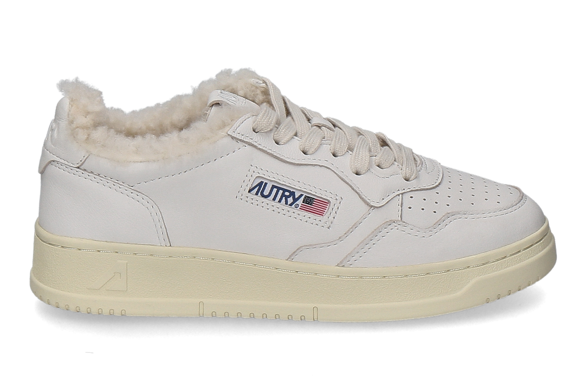 Autry Damen- Sneaker gefüttert MEDALIST GOAT SHEARLING SR01- white/ weiss