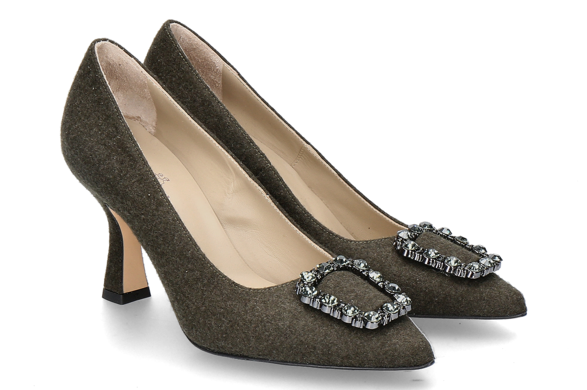 dirndl + bua Trachten-Pumps  LODEN- jagdgrün
