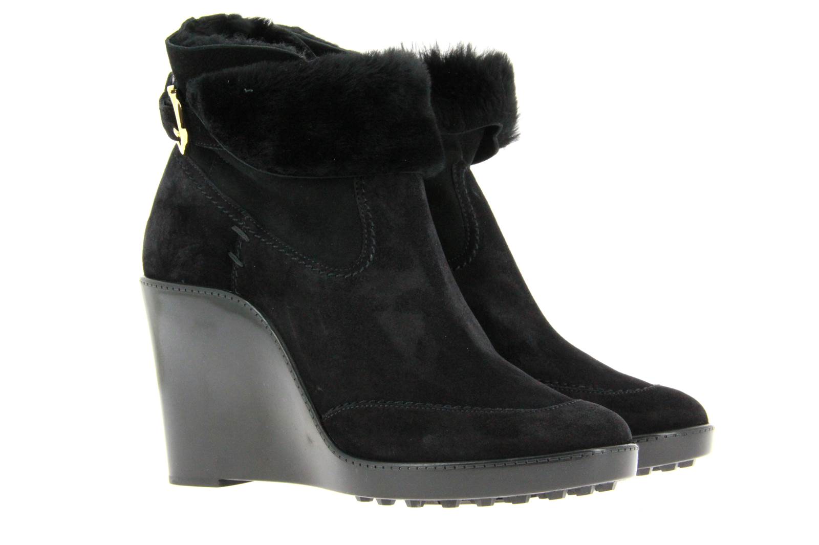 Salvatore Ferragamo Keilstiefelette RENO SUEDE CALF NERO (39½)