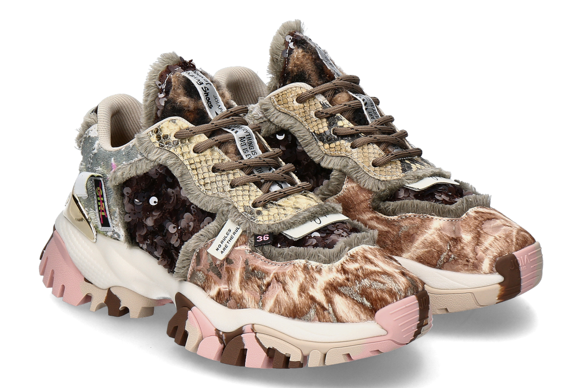 Joia Paris Damen- Sneaker COZY- braun/ pink