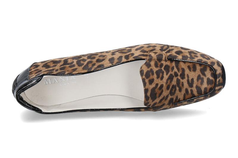 Mania Slipper CAMOSCIO LEOPARD PIUMA NERO (36½)