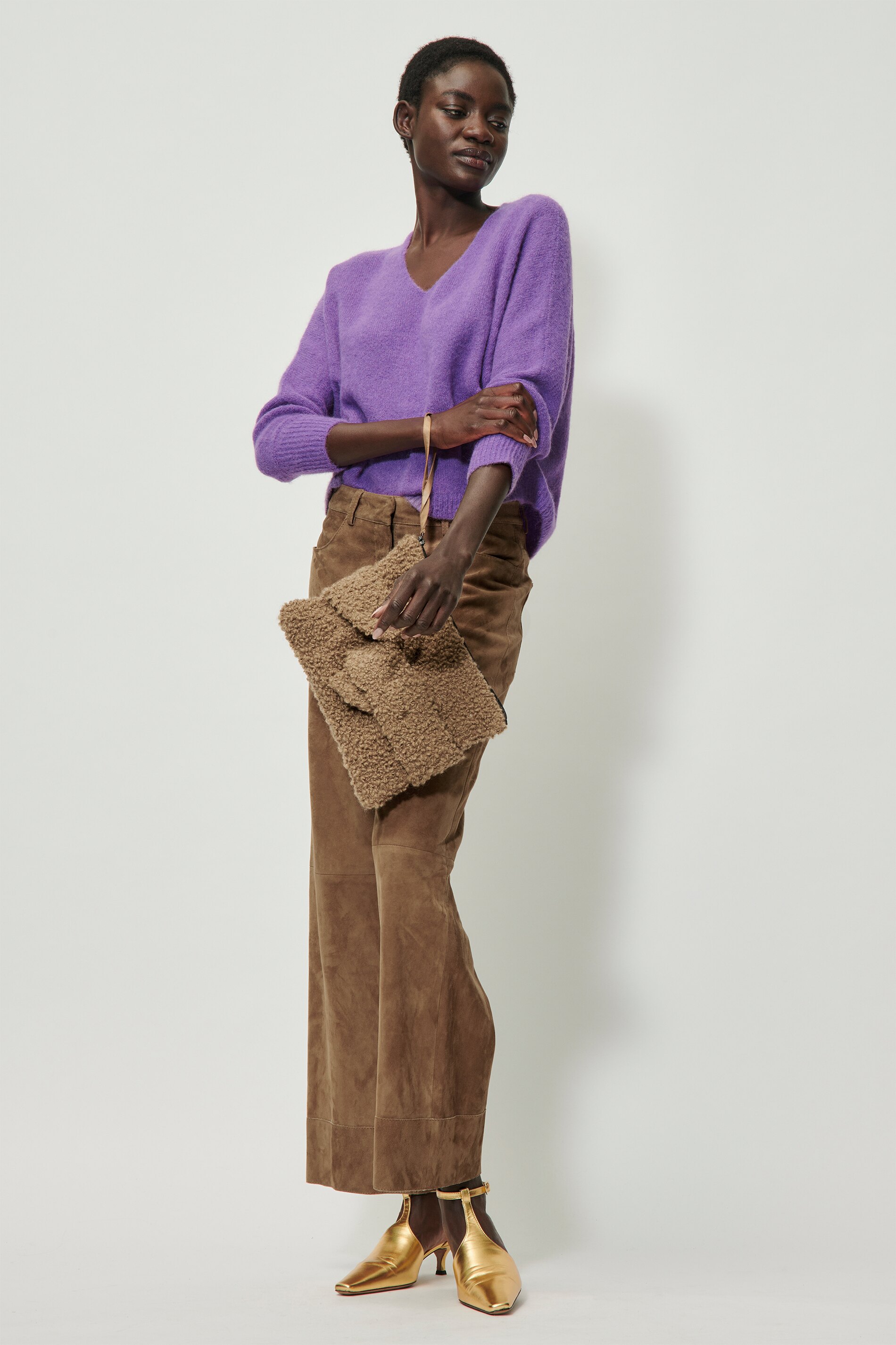 Luisa Cerano Strickpullover V-NECK ALPAKA BLEND - soft purple / violett