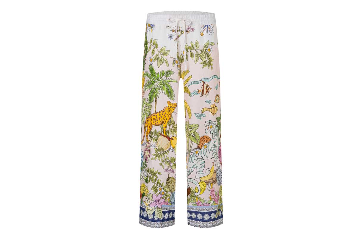 Cambio Wide-Leg Cropped Stoffhose CANDICE PLAIN- indian jungle/ mehrfarbig
