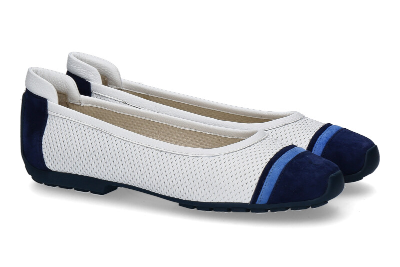 Mania Ballerina NAPPA BIANCO CAMOSCIO MARINE ATOLON (37½) Mania Ballerina NAPPA BIANCO CAMOSCIO MARINE ATOLON (37½)