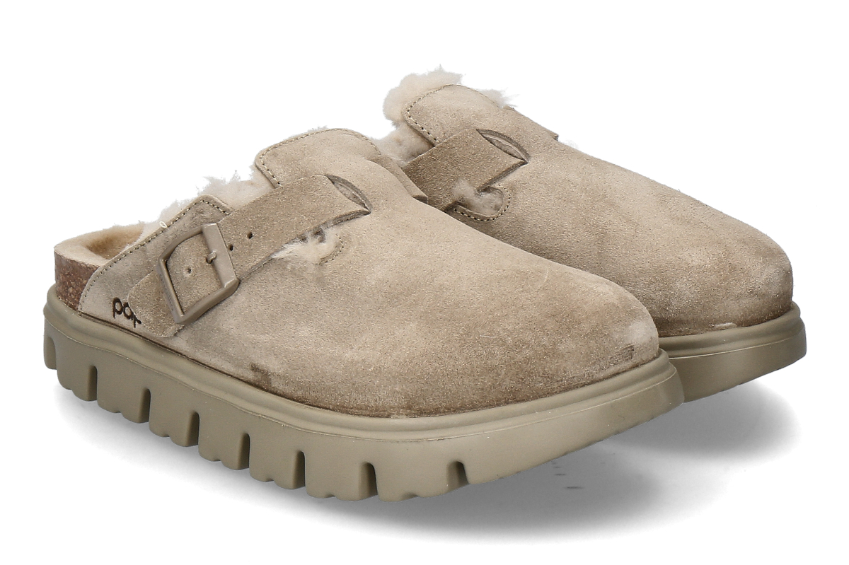 Papillio by Birkenstock Clogs BOSTON CHUNKY SCHMAL gefüttert- taupe