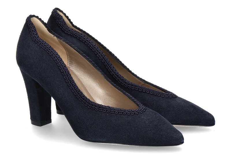 Dirndl+ Bua Pumps ZIGENVELOUR DUNKELBLAU (36)
